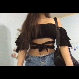 Wrap around/Tie Around Off Shoulder Boho Crop Top